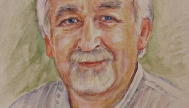 Portret akwarela, pastel, grafit