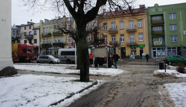 Przycinanie gałęzi drzew na Starym Rynku