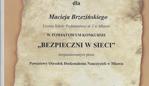 Bezpieczni w sieci – nagrody dla uczniów SP nr 2